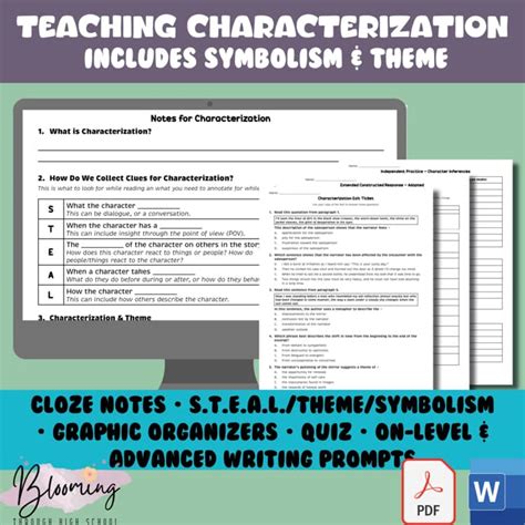 208 Quiz Characterization Develops Theme