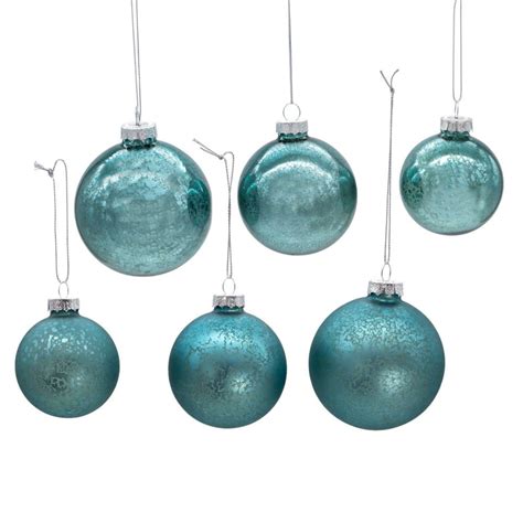 20ct Teal Shatterproof 3-Finish Christmas Ball Ornaments 3" …