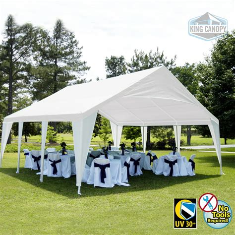 This expandable canopy provides a flexible solution for your needs. Expandable from 12' L x 20' W to 20' L x 20' W. 1.5" to 2" powder coated steel frame .
