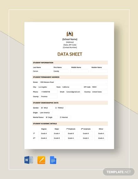 21+ Data Sheet Templates Word, PDF, Google Docs, Apple Pages Free & Premium Templates