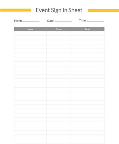 21+ Event Sign In Sheet Template DocTemplates