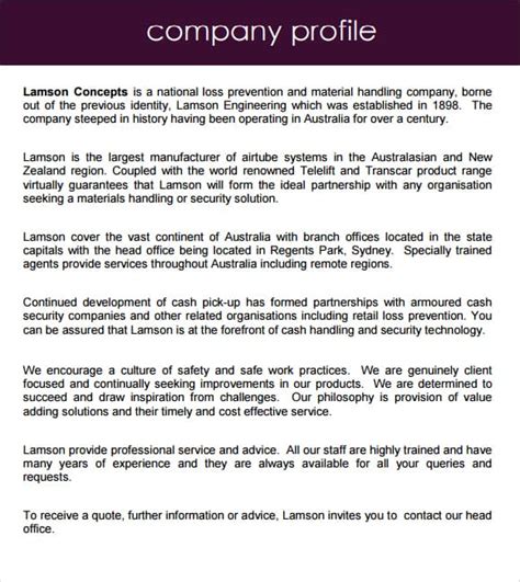 21+ Free 32+ Free Company Profile Templates Word Excel Formats