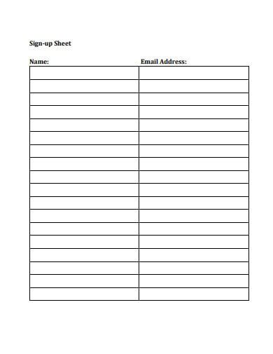 21+ Sign Up Sheet Templates in Google Docs Google Sheets Word