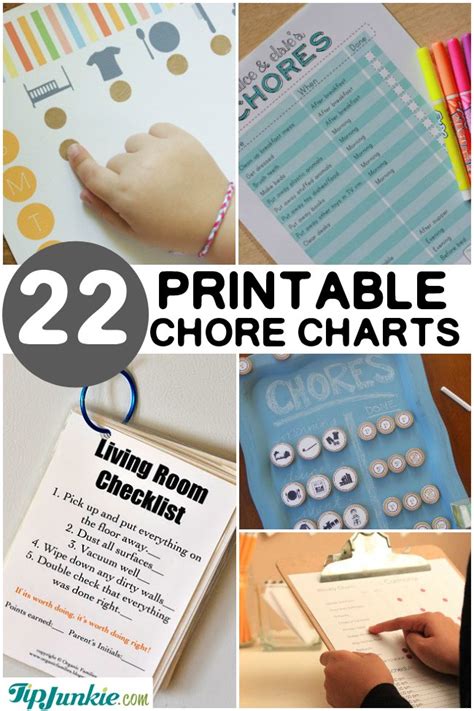 21 Chore Cards and Chore Charts to Print – Tip Junkie