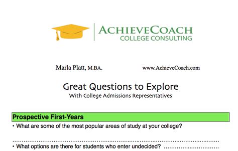 21 Questions to Ask College Admissions Reps