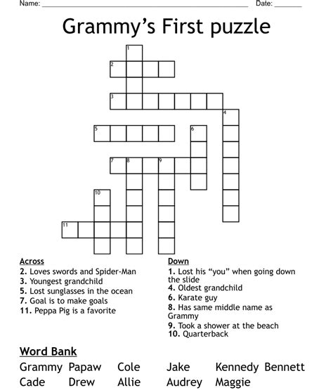 The Crossword Solver found 30 answers to "Grammy winner", 4 letters crossword clue. The Crossword Solver finds answers to classic crosswords and cryptic crossword puzzles. Enter the length or pattern for better results. Click the answer to find similar crossword clues . Enter a Crossword Clue.. 