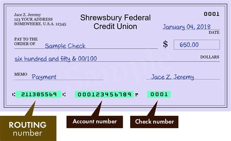 211385569 - Shrewsbury Federal Credit Union Routing Number