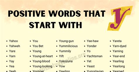 219 Positive Words That Start With Y English Nice Words That Start With Y - Nice Words That Start With Y