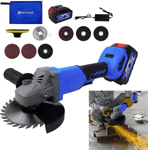 21V Cordless Angle Grinder Tool 10000RPM Lithium-Ion Battery …