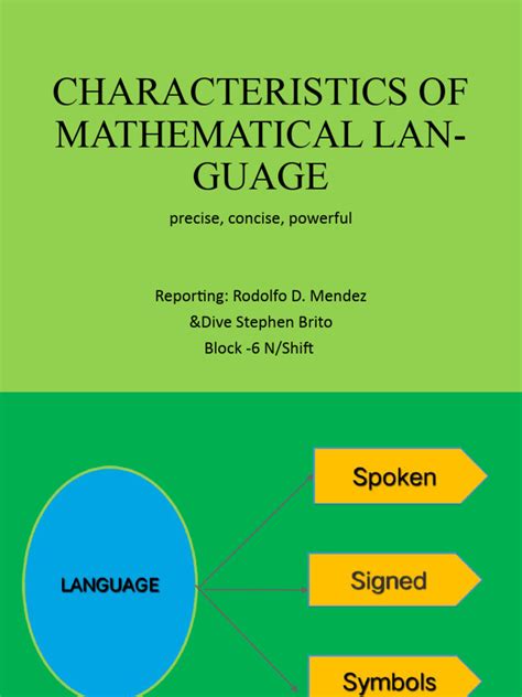 21characteristics Of Mathematical Language Precise Concise And Powerful Bsed Filipino 1 A Doc1