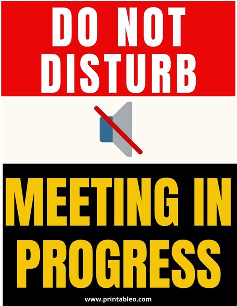 22+ Printable Meeting In Progress Signs Do Not Disturb PDF