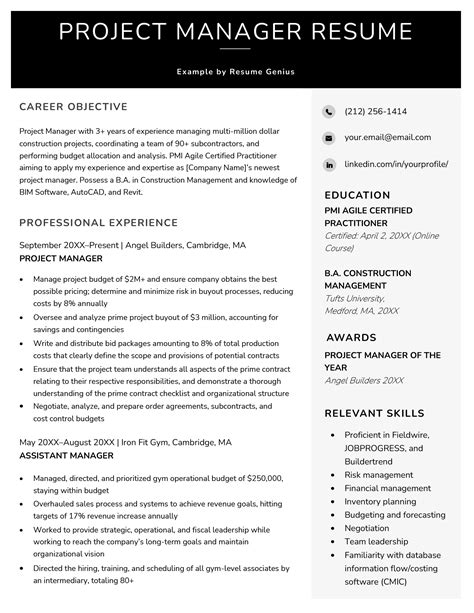 22+ Sample Project Manager Resume Template SampleTemplatess