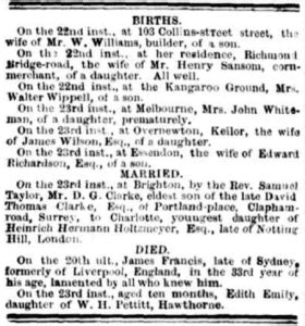 22 Aug 1896 - Family Notices - Trove