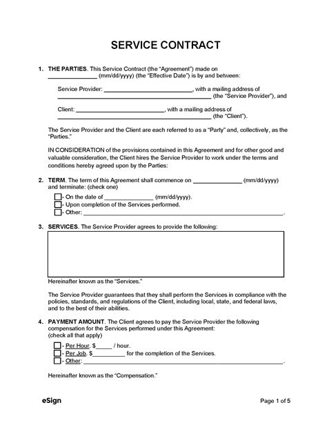22 Service Contract Template Page 2 Free To Edit Download Print Cocodoc