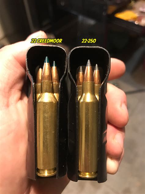 Mar 30, 2023 · The 22 Creedmoor has a heavier bullet than the 22 Nosler, typically ranging from 50 to 70 grains. The heavier bullet, combined with a higher ballistic coefficient, allows the 22 Creedmoor to retain more energy at longer ranges and deliver more terminal performance on larger game animals. The 22 Creedmoor has a slower velocity than the 22 Nosler ... . 