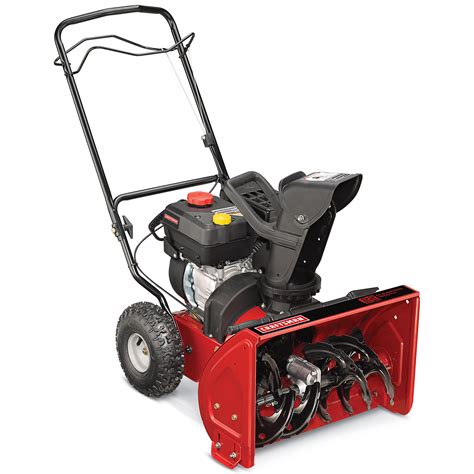 Shop CRAFTSMAN SB410 24-in Two-stage Self-propelled Gas Snow Blower in the Snow Blowers department at Lowe's.com. This snow blower is powered by a 208cc 4-cycle CRAFTSMAN&#174; engine that features push-button electric start to eliminate pull-starting a cold engine.. 