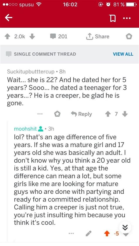 22 year old dating 16 year old reddit