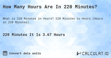 220 Mins In Hours
