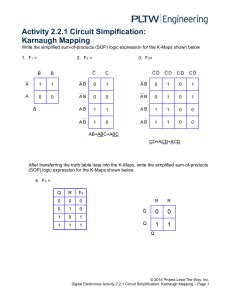 221 Circuit Simplification Karnaugh Mapping