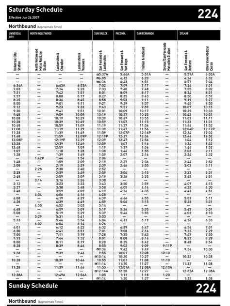 224 Bus Schedule