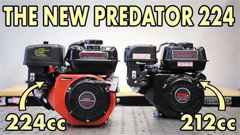 Predator 224 has 12cc more displacement in comparison to Predator 212. The 224cc Predator has a 3mm bigger stroke in comparison to the 212cc but uses the same sized bore, it makes about 0.1 hp more (max) power and about 0.5 to 1 ft/lbs more (max) torque in comparison to 212cc. Another thing to note is that, unlike Predator 212 which came with .... 