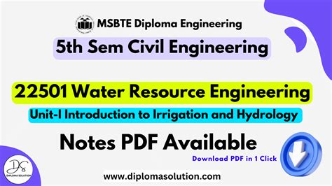 22501 Water Resource Engineering Unit 1 Notes PDF