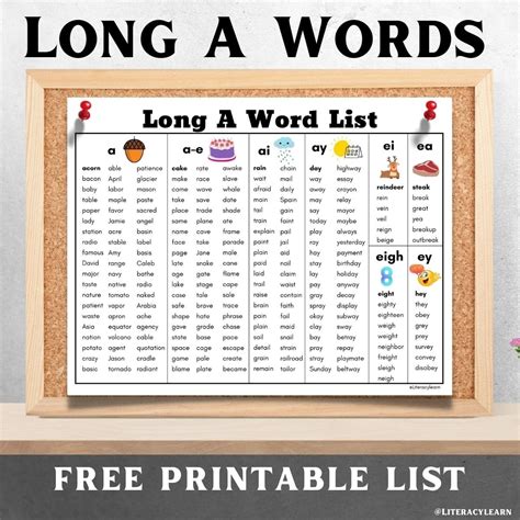 229 Long A Words Free Printable List Literacy Long A Worksheet - Long A Worksheet