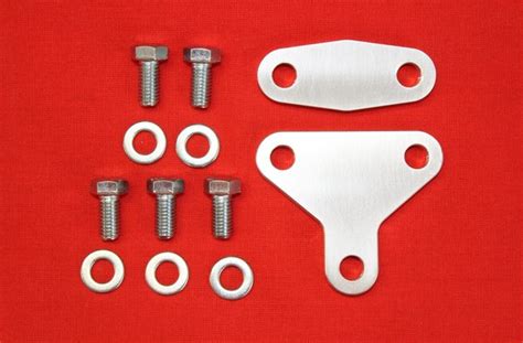 Air Injection Block Plate Kit. This plate kit will block off the holes on top of the exhaust manifold or header. Kit Includes: (2) Stainless Steel plates (2) Gaskets; NOTE: Not for use on smog checked vehicles, fits LC Headers or header flanges where M10 - 1.25 x 16mm Hardware is used, as well as 85-95 stock manifolds.. 