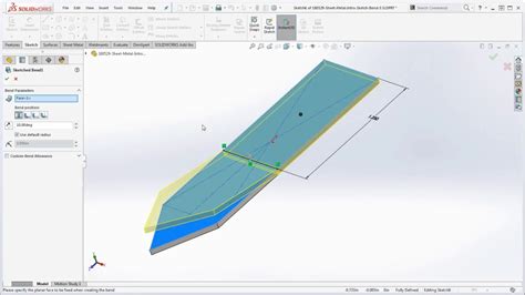 23 SolidWorks How to Bend a Part using the Sketch Bend Feature