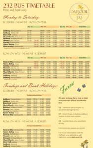 232 Bus Timetable Adelaide