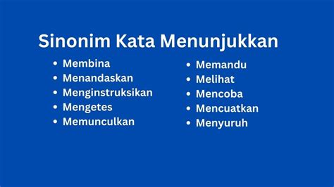 233 Sinonim Kata Menunjukkan Di Tesaurus Bahasa Indonesia Menunjukkan  - Menunjukkan