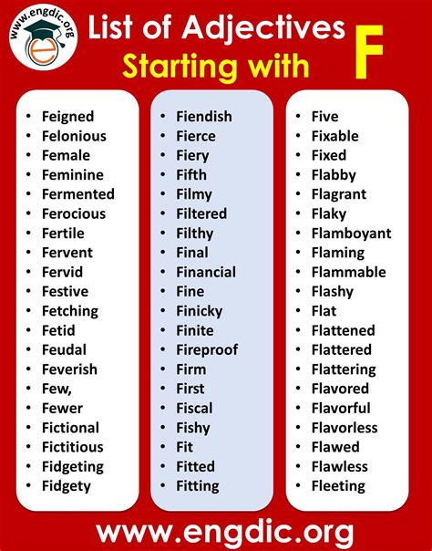 239 Adjectives That Start With F Words To Adjectives That Start With F - Adjectives That Start With F