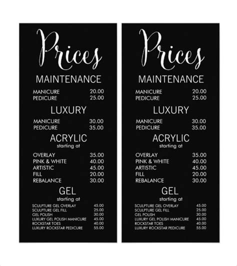 24+ Price Menu Templates Free Sample, Example Format Download! Free & Premium Templates
