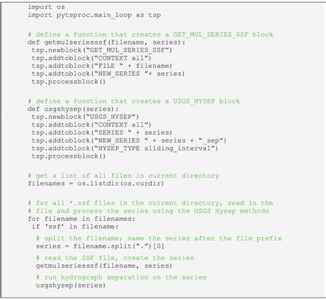 24 Example of Python script that processes all SSF files in the