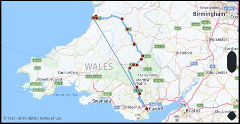 24 Mi - Distance from Lampeter to Aberystwyth