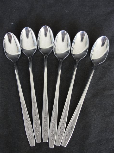 24 Pc International Rogers SPRING GARDEN FLATWARE ICED TEA SPOONS ...