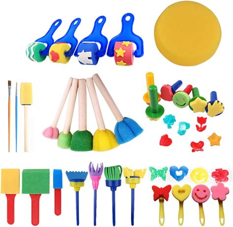 24 Pcs Toddler Painting Sponge Brush Kids Foam Paint Brushes