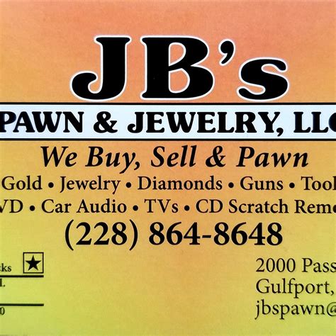 24 hour pawn shop gulfport ms. On this page you will find all the information about the pawnshop Jay Jay's Pawn & Jewelry in Gulfport, MS, such as phone number, email and address. ... Pawn Shops, Jewelry Repair Near Jay Jay's Pawn & Jewelry. Dad's Super Pawn at 3125 25th Avenue. Gulfport, MS 39501. ≈ 2.11 km. High Caliber Guns at 306 East Railroad St. Long Beach, MS … 