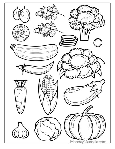 24 Vegetable Coloring Pages Free Pdf Printables Monday Fruits And Vegetables Pictures Printables - Fruits And Vegetables Pictures Printables