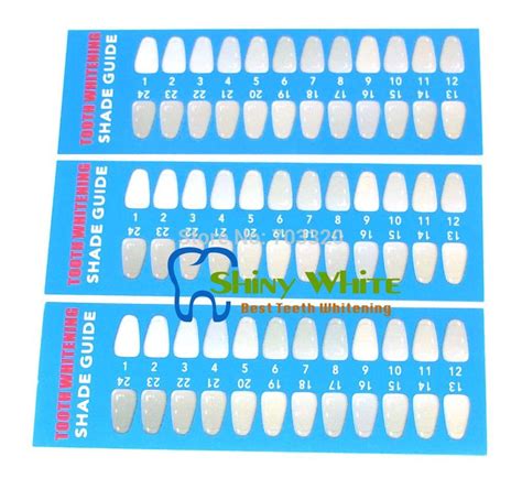 24ColorsProfessionalPaperTeethToothWhiteningShadeguideChart