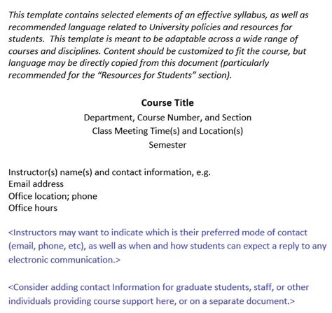 25+ Free Course Syllabus Templates [Word] Best Collections