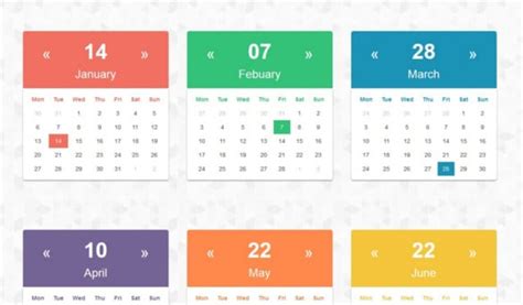 25+ HTML Calendar Templates HTML, PSD, CSS
