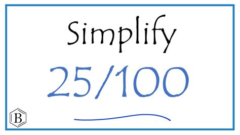 25 100 simplified. In order to simplify any fraction, our Fraction Simplifier will calculate the greatest common divisor (GCD), also known as the greatest common factor (GCF), or the highest common factor (HCF) of numerator and denominator that you entered. Then, fraction simplifier calculator will divide the numerator and denominator of the fraction by this number. 