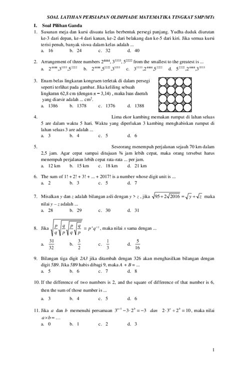 25 Contoh Soal Olimpiade OSN Matematika SMP 2025 … - wintechmobiles.com