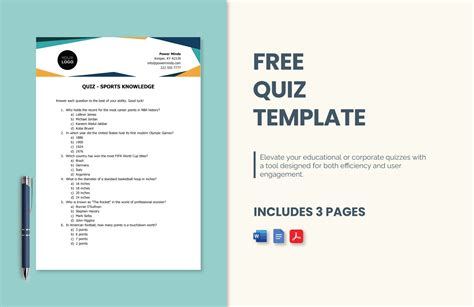25 Customizable Quiz Templates Free Examples