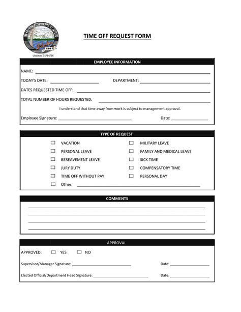 25 Free Time Off Request Form Templates Free Fillable Pdf Forms