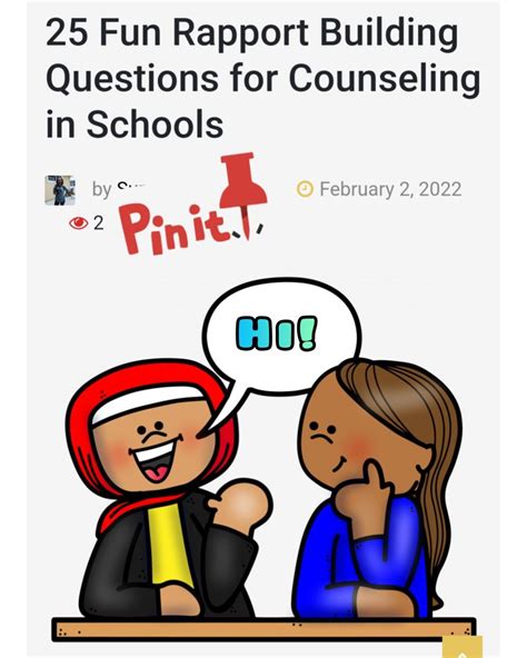 25 Fun Rapport Building Questions for Counseling in Schools