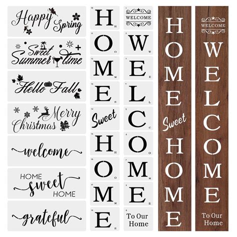 25 PCS Large Welcome and Home Sign Stencils Kit, Welcome Stencil …