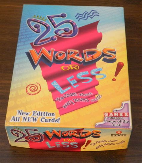 25 Words Or Less Game Examples