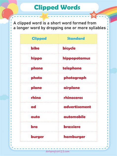 25 clipped words pdf. .  ...